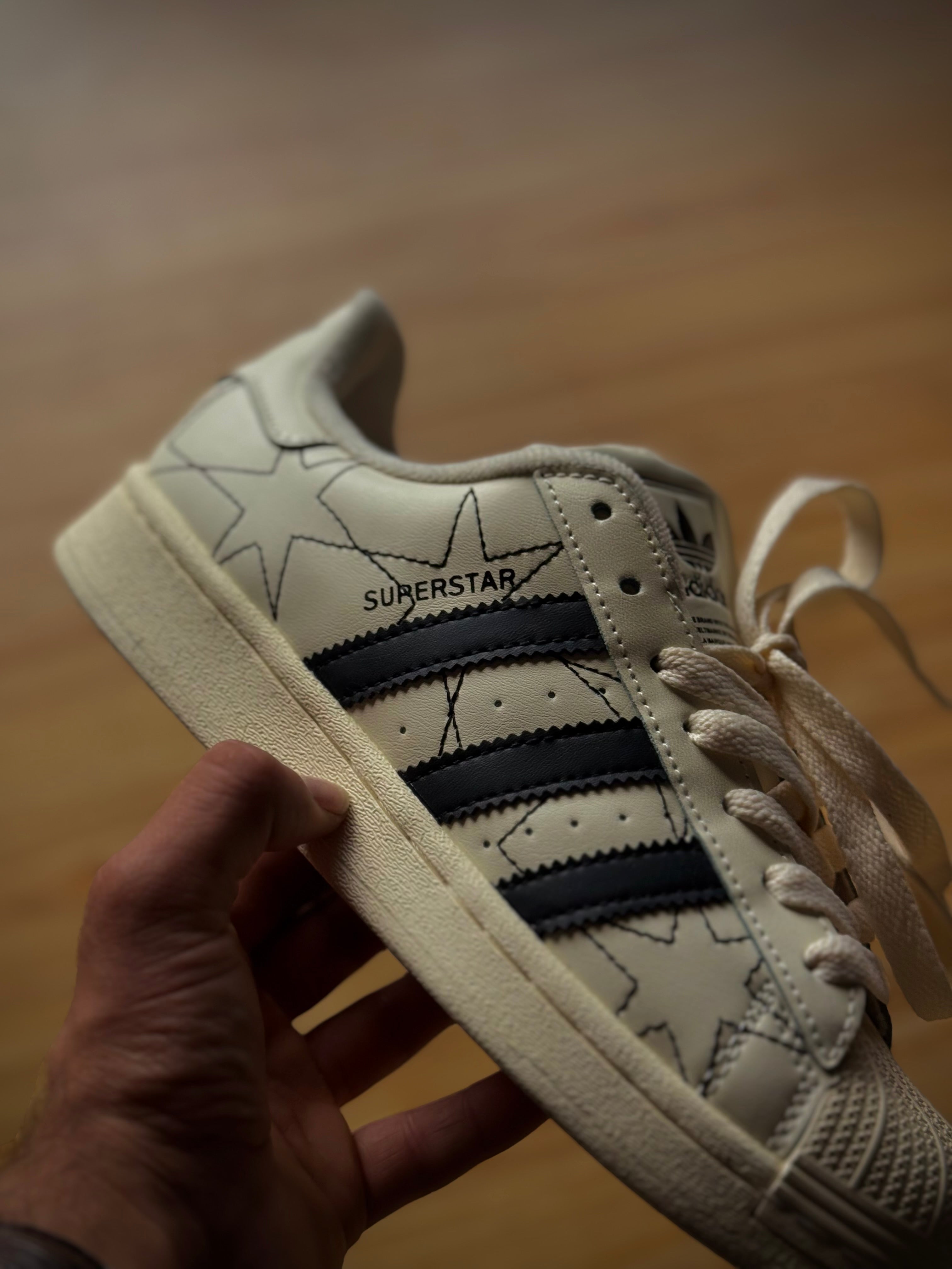 Adidas Super Star Beige Balck Star